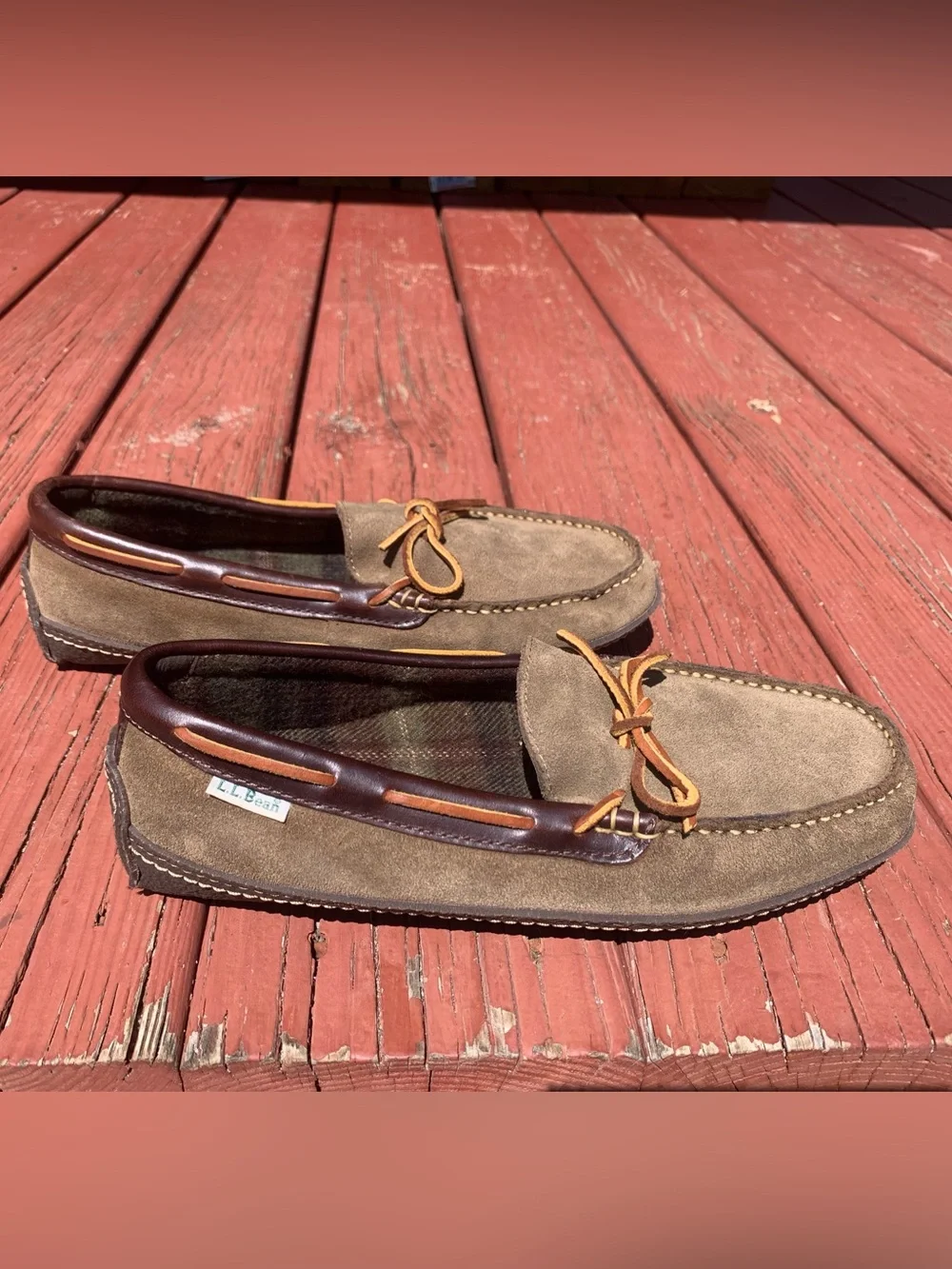 Men’s L.L. Bean Handsewn Slippers, Flannel Lined